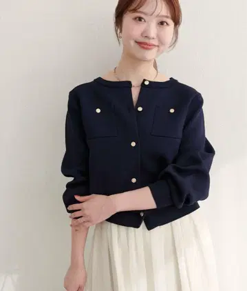네이비 가디건 내추럴 꾸뛰르 natural couture