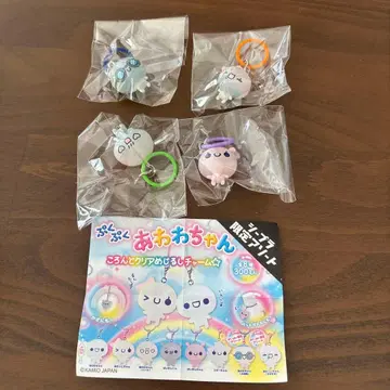 시플라 한정판 푹신푹신 아와와짱 동글동글 클리어 메지루시 참 4개