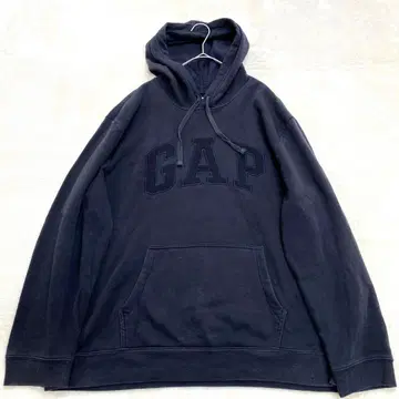 [ 고품질 ] GAP 올드 갭 후드티 올 블랙 블랙 속기모 XL