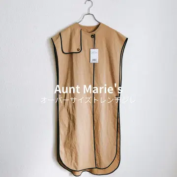앤트마리스 아우터 베이지 롱 베스트 트렌치 노카라 미사용