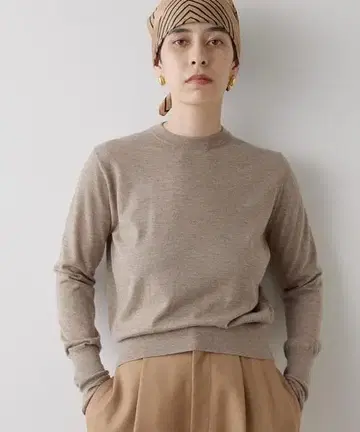 윔 가젯 울 하이 게이지 풀오버 모카 베이지