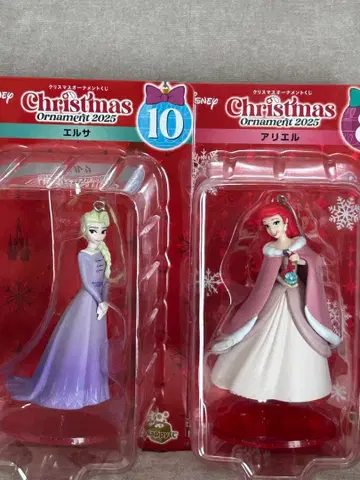 Disney 크리스마스 오너먼트 2025 해피 쿠지 엘사 & 아리엘