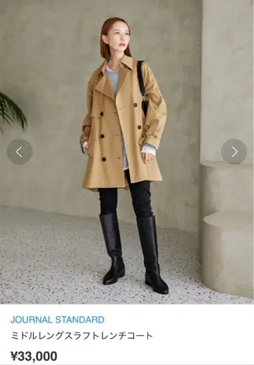 저널 스탠다드 미들 길이 트렌치 CT 36