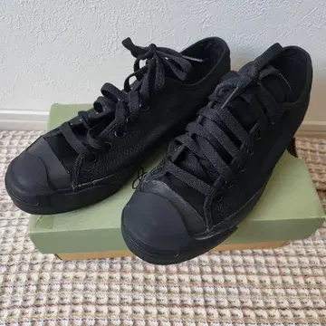미사용 CONVERSE Jack Purcell 블랙 스니커즈 24.5