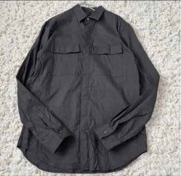 띠어리 ECO CRUNCH 에코크런치 린넨 셔츠 스트레치 흑먹색