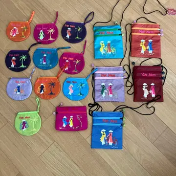 베트남 자수 파우치 세트