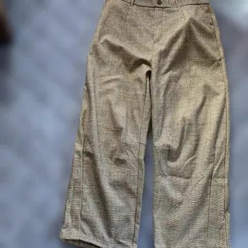 아베일 시마무라 체크 무늬 와이드 팬츠 라인 따뜻한