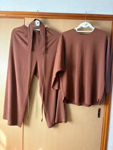 시선당 BY HITOSHI 브라운 셋업 와이드 팬츠