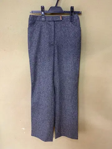 소니아 리키엘 그레이 울 혼방 스트레이트 슬랙스