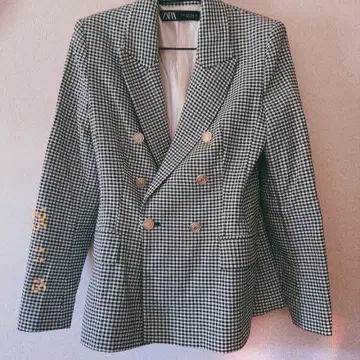ZARA 하운드투스 체크 패턴 자켓