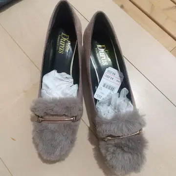 Duras 퍼 플랫 펌프스 23.5cm