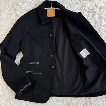 (새상품급) Klause 캐시미어 자켓 가죽 파이핑 셔츠