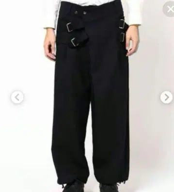 새상품급 GGD 카쿠칸벨트 밑단 조임 와이드 팬츠