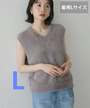 아메리칸 홀릭 샤기 니트 베스트