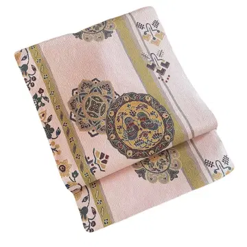 더스티 핑크에 귀여운 화환 무늬 염색 나고야 오비 장척