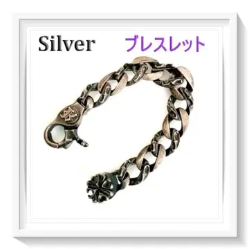 2 실버 925 클로버 디자인 팔찌 95g 전체 길이 20cm