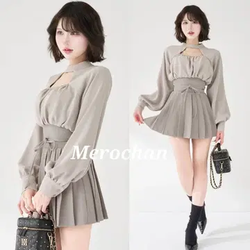 다리치 도킹 코르셋 플리츠 미니 원피스