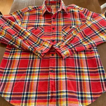 SUGAR CANE XL 레드 체크 플란넬 셔츠