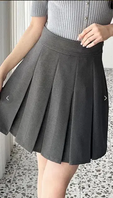 블랙 그레이 플리츠 스커트 2종 세트