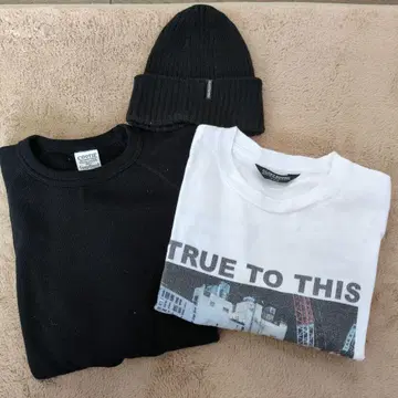 cootie 쿠티 써멀 롱T 니트 캡 세트