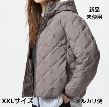 미사용 새상품 유니클로 퍼프 테크 후드티 그레이 XXL 사이즈