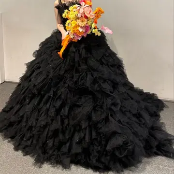 컬러 드레스 웨딩 블랙