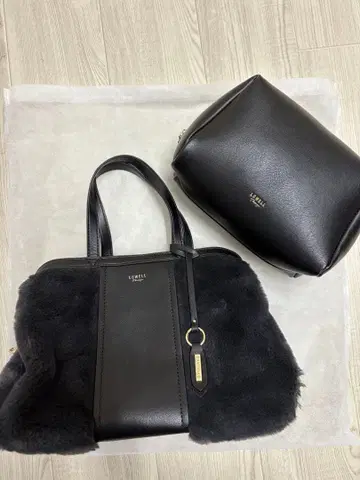 Lowell things 퍼와 가죽 숄더백 파우치 포함