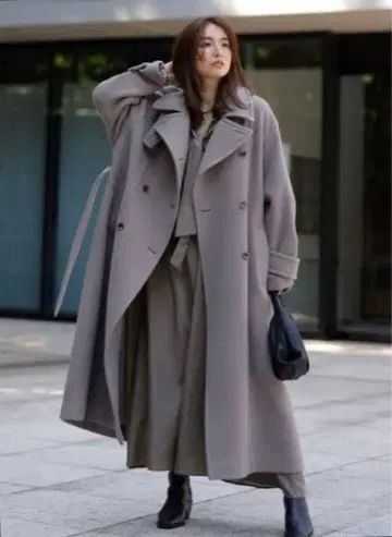 스탠드 칼라 더블 코트