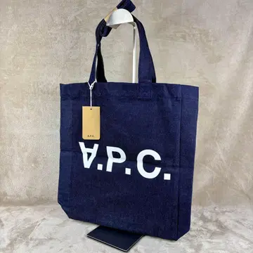 미사용 택 포함 APC 아페쎄 토트백 데님 코튼 캔버스