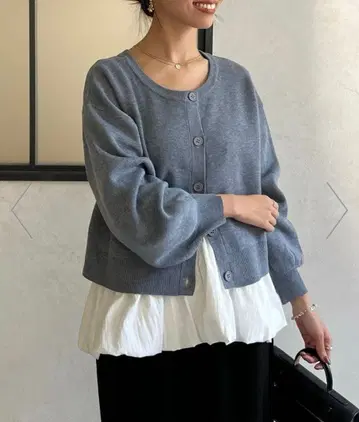 chez toi 페플럼 이너 SET 니트 가디건