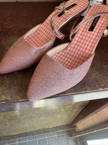 글리터 핑크 슬링백 펌프스