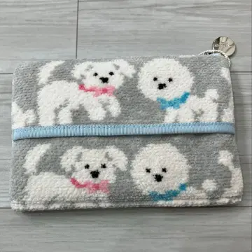 강아지 패턴 플리스 파우치