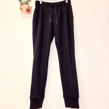 ICB 조거 팬츠 11호 블랙 밑단 리브 허리밴딩 끈 포함 ML 조그팬츠