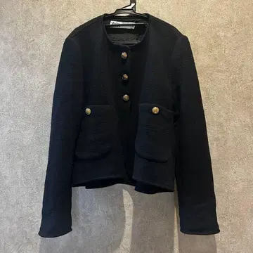 ZARA 메탈 버튼 자켓 울 블렌드 자켓 네이비