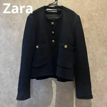 ZARA 메탈 버튼 자켓 울 블렌드 자켓 네이비
