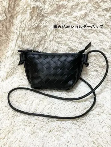 [새상품] 블랙 가죽 느낌 뜨개질 숄더 작고 귀여운 백 미니백