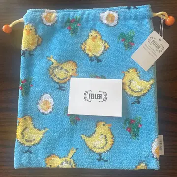 FEILER 병아리 패턴 파우치 스카이블루 사이즈 대