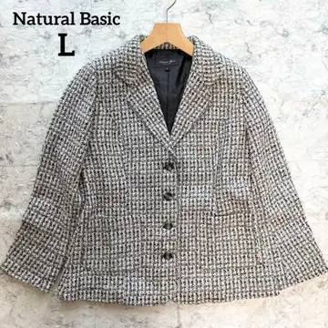 [ Natural Basic ] 라메 트위드 미들 기장 코트 모노톤 L