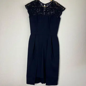 LAGUNAMOON 네이비 레이스 소매 타이트 드레스