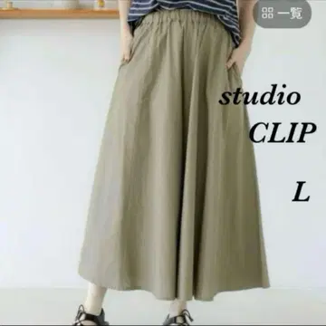 [studio CLIP] 서큘러 스카초 가우초 팬츠 카키