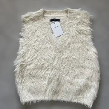 [미사용 택 포함] w closet 라메 페더 니트 베스트