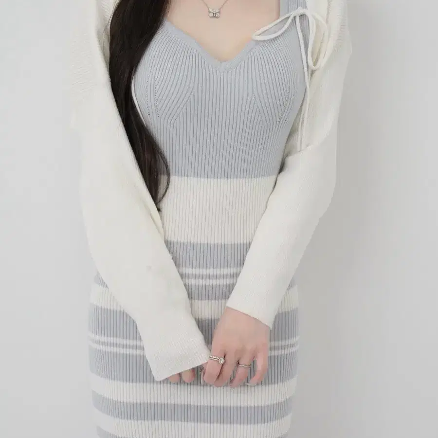 ワンピース Lumignon Riobon border nermaid dress Lumignon New Product] Ribon Border Mermaid Dress #일본브랜드,#루