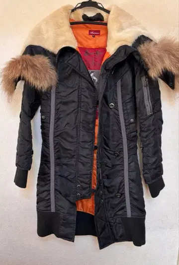 AVIREX 여성용 모즈 코트 블랙 M