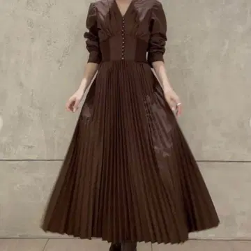 COCO DEAL 니트 코르셋 롱 원피스 레이스업 플리츠 사이즈 2