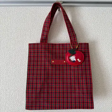 [ 새상품급 ] 파밀리아 토트백 체크 빨간색