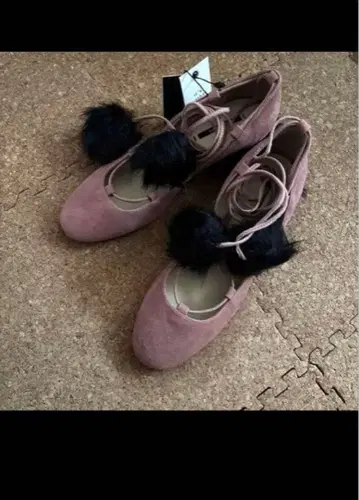 새상품 스웨이드 펌프스 레이스업 슈즈 천연 가죽 리얼 가죽