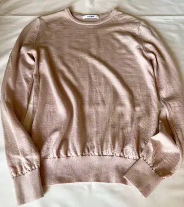 SLOANE 슬로우 하이 게이지 니트 더스티 핑크 색상