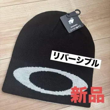 새상품 오클리 남성용 니트 모자 비니 블랙 화이트 리버서블