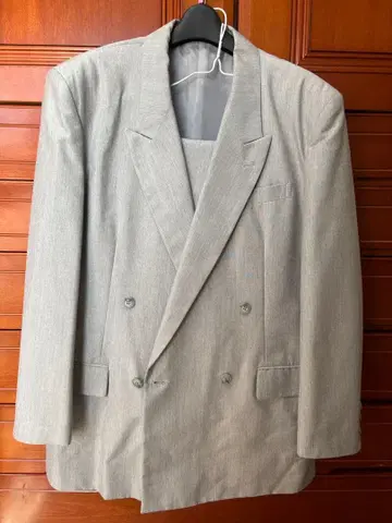 Synthetic 그레이 더블 브레스트 자켓