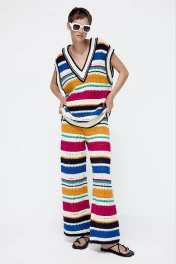 [ ZARA ] 멀티 컬러 니트 팬츠